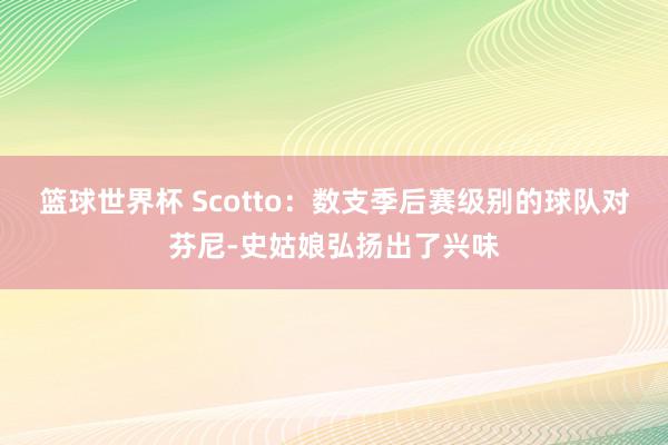 篮球世界杯 Scotto：数支季后赛级别的球队对芬尼-史姑娘弘扬出了兴味