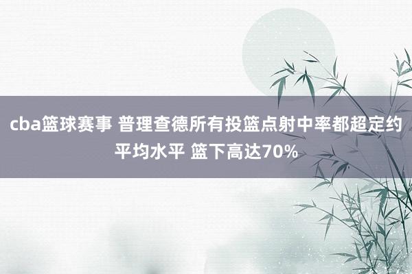 cba篮球赛事 普理查德所有投篮点射中率都超定约平均水平 篮下高达70%