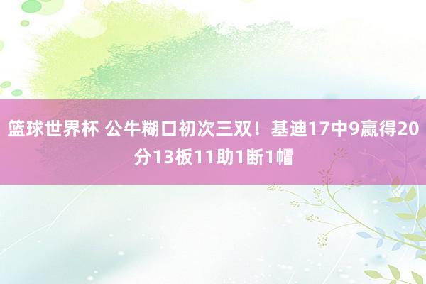 篮球世界杯 公牛糊口初次三双！基迪17中9赢得20分13板11助1断1帽